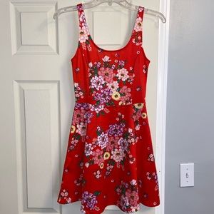 Red-orange floral dress, Divided, size 4